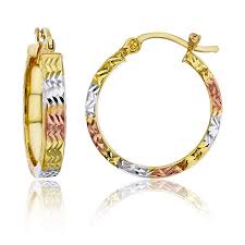 Tricolor Hoop Earrings